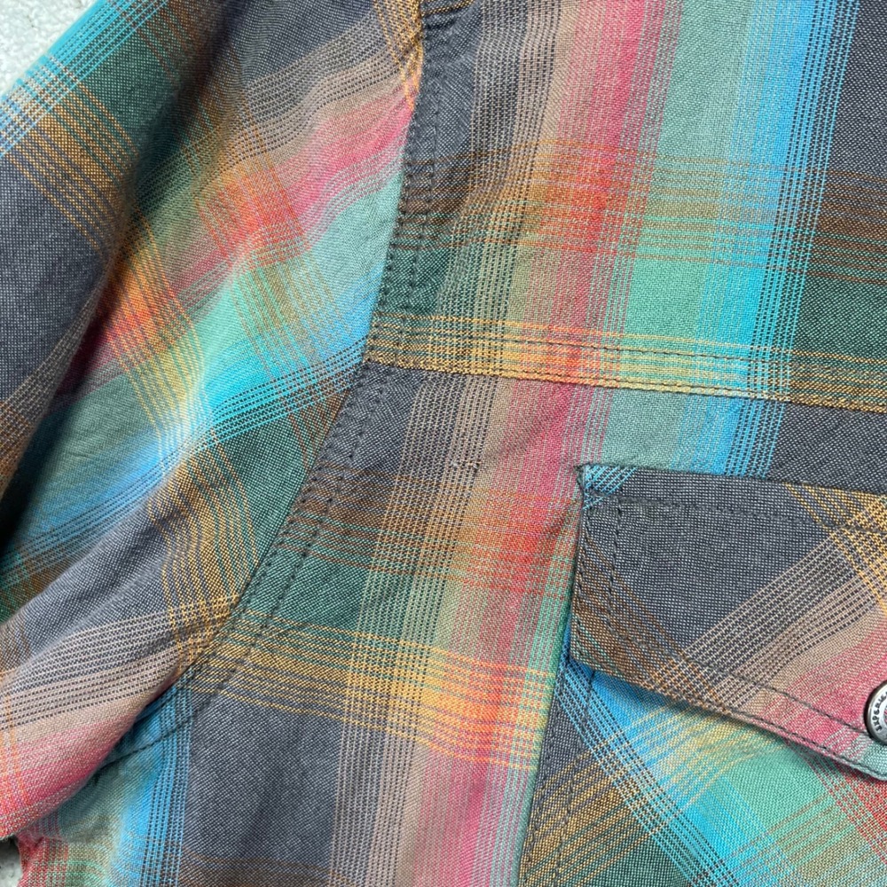 Prana Flannel Shirt Mens Large Plaid Organic Cotton Waffle Lined Shacket Asylum - Picture 4 of 16